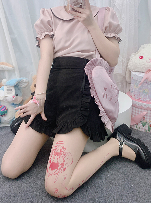 Bear Print Tattoo Character Print Summer Sexy Ultra-Thin Lolita Pantyhose