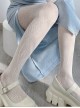 Sexy Solid Color Heart Shape Jacquard Hollow Out Flower Decoration Lolita Long Fishnet Socks