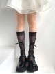 Sweet And Cool Girl Lace Hollow Hole Bow Knot Decoration Lolita Calf Half Tube Socks