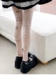 Sweet Girl Irregular Niche Heart Shape Printing Star Pattern Lolita White Pantyhose