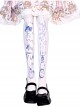 Alice In Sleepwalking Theme Pattern Printing Cute Girl Lolita White Pantyhose