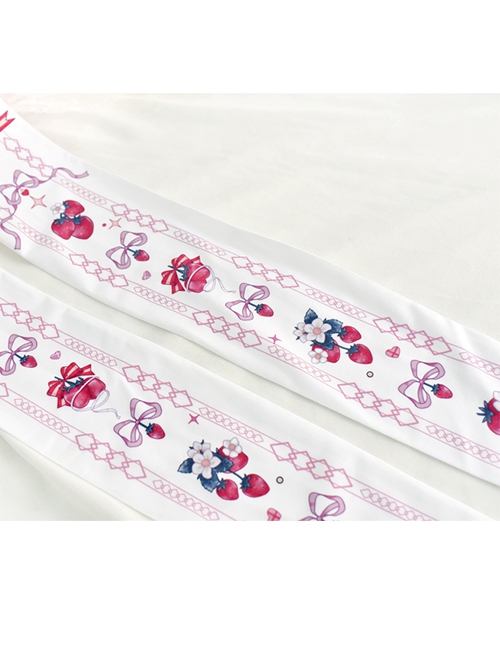 Japanese Style Cute Sweet Pink Strawberry Print Bow Knot Stockings Lolita Girly Pantyhose