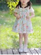 Bear Afternoon Tea Series Cute Sweet Strawberry Cake Print Jacquard Lace Hem Children Lolita Kids Sleeveless Princess Dress