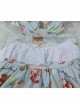 Bear Afternoon Tea Series Cute Sweet Strawberry Cake Print Jacquard Lace Hem Children Lolita Kids Sleeveless Princess Dress