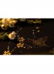 Chinese Style Hot Stamping Butterfly Pattern Decoration Lolita Black Pantyhose