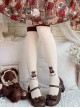 Cute Japanese Style Brown Chocolate Bear Pattern Decoration Lolita Girl Knee-High Cotton Socks