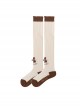 Cute Japanese Style Brown Chocolate Bear Pattern Decoration Lolita Girl Knee-High Cotton Socks