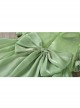 Solid Color Grass Green Streamer Yarn Cute Pleated Sweet Puff Sleeves Pearl Neckline Decoration Sweet Lolita Kids Dress