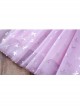 Purple Pleated Mesh Cute Sequins Bow Knots Print Decoration Flowers Children Lolita Kids Flying Sleeves Dress