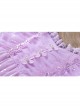 Purple Pleated Mesh Cute Sequins Bow Knots Print Decoration Flowers Children Lolita Kids Flying Sleeves Dress