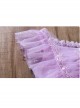 Purple Pleated Mesh Cute Sequins Bow Knots Print Decoration Flowers Children Lolita Kids Flying Sleeves Dress