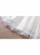 Sweet Lace Pleated Neckline Shiny Feather Silver Hem Pearl Decoration Children Lolita Kids White Mesh Dress