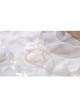 Sweet Lace Pleated Neckline Shiny Feather Silver Hem Pearl Decoration Children Lolita Kids White Mesh Dress