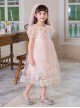 Sweet Princess Gradient Hem Colorful Jacquard Butterfly Sequin Decoration Children Lolita Kids Cute Puff Sleeves Dress