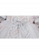 Blue Pink Pleated Lace Mesh Heart Shape Design Pleated Bow Knot Children Lolita Kids Short Sleeve Dress