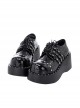 Night Angel Series Gothic Style Belt Buckle Design Metal Round Nail Decoration Solid Color Platform Shoes