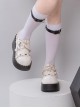 Rock Angel Series Punk Style Leather Buckle Design Metal Heart-Shaped Chain Decoration Solid Color Platform Shoes