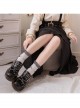 Navy Style Design Sweet Japanese Style Metal Star Shape Design Bow Knot Classic Lolita Small Leather Shoes