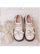 Navy Style Design Sweet Japanese Style Metal Star Shape Design Bow Knot Classic Lolita Small Leather Shoes