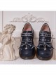 Navy Style Design Sweet Japanese Style Metal Star Shape Design Bow Knot Classic Lolita Small Leather Shoes