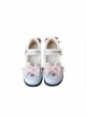 Plus Fluff Cute Bear Shape Bow Knot Button Decoration Lolita Girl Low Heel Lace-Up Shoes