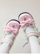 Plus Fluff Cute Bear Shape Bow Knot Button Decoration Lolita Girl Low Heel Lace-Up Shoes
