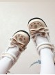 Plus Fluff Cute Bear Shape Bow Knot Button Decoration Lolita Girl Low Heel Lace-Up Shoes