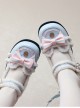 Plus Fluff Cute Bear Shape Bow Knot Button Decoration Lolita Girl Low Heel Lace-Up Shoes