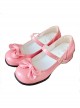 Small Round Head Solid Color Sweet And Cute Bowknot Classic Lolita Flat Shoes