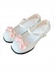 Small Round Head Solid Color Sweet And Cute Bowknot Classic Lolita Flat Shoes