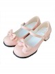 Small Round Head Solid Color Sweet And Cute Bowknot Classic Lolita Flat Shoes