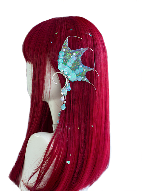 Air Bangs Red Long Straight Hair Sexy European And American Style Lolita Wigs