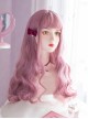 Coral Peach Pink Air Bangs Cute Long Curly Hair Lolita Wigs