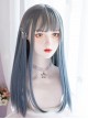 Grey Blue Gradient Dark Punk Style Long Straight Hair Classic Lolita Wigs
