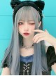 Grey Blue Gradient Dark Punk Style Long Straight Hair Classic Lolita Wigs