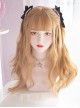 Sexy Fashion Air Bangs Gold Big Waves Long Curly Hair Lolita Wigs