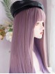 Personalized Two-Color Hanging Ear Dye Purple Air Bangs Fashion Long Straight Hair Lolita Wigs