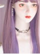 Personalized Two-Color Hanging Ear Dye Purple Air Bangs Fashion Long Straight Hair Lolita Wigs