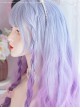 Pisces Series Blue-Purple Gradient Long Curly Hair Sweet Lolita Air Bangs Wigs