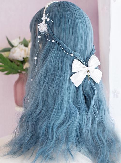 Cancer Series Haze Blue Water Ripples Long Curly Hair Classic Lolita Wigs