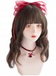 Snow White Series Daily Short And Medium Wavy Curls Brown Air Bangs Lolita Curls Wigs