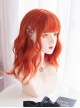 Orange Air Bangs Wavy Roll Medium And Long Hair Lolita Wigs