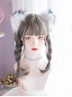 Aoki Linen Gray Braided Hair Double Small Twist Daily Cute Air Bangs Curly Hair Lolita Wigs