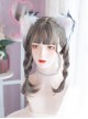 Aoki Linen Gray Braided Hair Double Small Twist Daily Cute Air Bangs Curly Hair Lolita Wigs