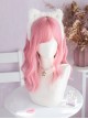 Pink E-Sports Beautiful Girl Short Curly Hair Sweet Air Bangs Lolita Wigs