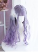 Libra Series Taro Purple Gradient Long Wavy Roll Sweet Lolita Air Bangs Wigs