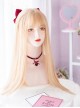 Golden Long Straight Hair Qi Bangs Fashion Cute Lolita Wigs