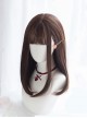 Daily Natural Cute Inside Buckle Medium Length Straight Hair Classic Lolita Wigs