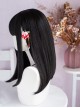 Daily Natural Cute Inside Buckle Medium Length Straight Hair Classic Lolita Wigs