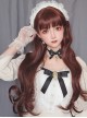Elegant Reddish-Brown Long Curly Hair Qi Bangs Lolita Wigs